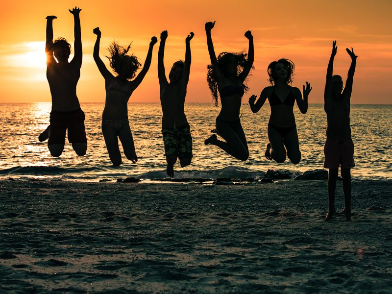 Calabria strand kids zonsondergang